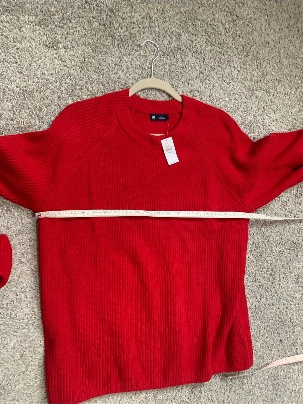 GAP Red Ribbed Crewneck Sweater - Picture 6 of 7